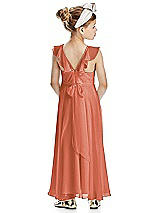 Rear View Thumbnail - Terracotta Copper Flower Girl Dress FL4070