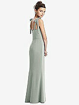 Rear View Thumbnail - Willow Green Flat Tie-Shoulder Juniors Dress with Trumpet Skirt