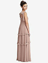 Rear View Thumbnail - Neu Nude Tie-Shoulder Juniors Dress with Tiered Ruffle Skirt