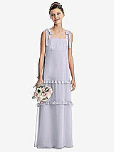 Front View Thumbnail - Silver Dove Tie-Shoulder Juniors Dress with Tiered Ruffle Skirt