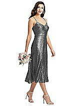 Alt View 2 Thumbnail - Stardust Spaghetti Strap Flared Skirt Sequin Midi Dress