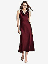 Front View Thumbnail - Cabernet Cowl-Neck Midi Tank Dress - Esme