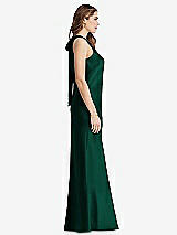 Side View Thumbnail - Hunter Green Tie Neck Low Back Maxi Tank Dress - Marin
