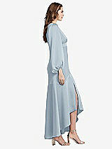 Side View Thumbnail - Mist Puff Sleeve Asymmetrical Drop Waist High-Low Slip Dress - Teagan