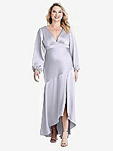Alt View 1 Thumbnail - Silver Dove Puff Sleeve Asymmetrical Drop Waist High-Low Slip Dress - Teagan