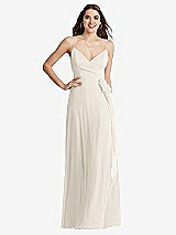 Front View Thumbnail - Ivory Chiffon Maxi Wrap Dress with Sash - Cora