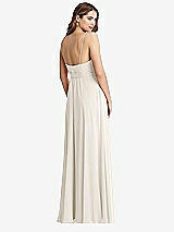 Rear View Thumbnail - Ivory Chiffon Maxi Wrap Dress with Sash - Cora
