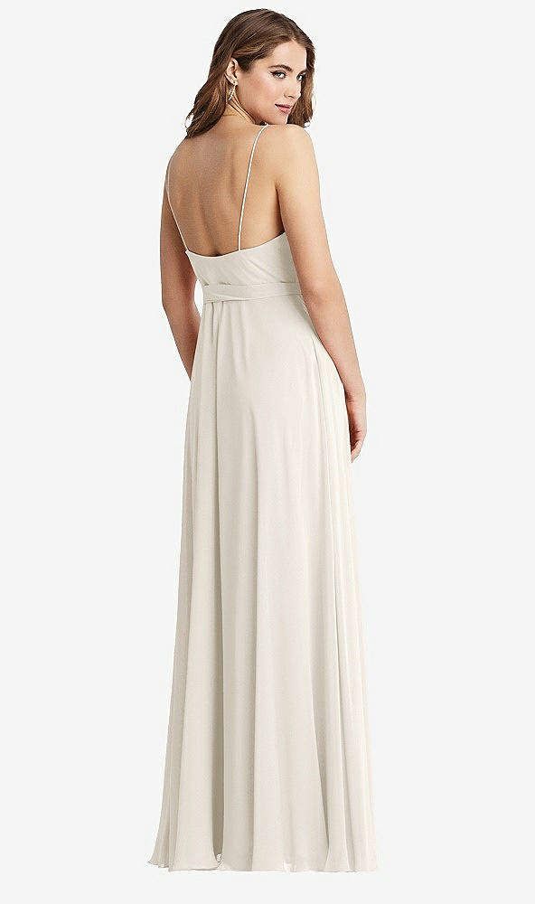 Back View - Ivory Chiffon Maxi Wrap Dress with Sash - Cora