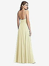 Rear View Thumbnail - Butter Yellow Square Neck Chiffon Maxi Dress with Front Slit - Elliott