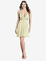 Front View Thumbnail - Butter Yellow Ruffled Chiffon Cutout Mini Dress - Joey