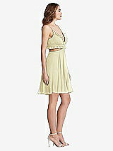 Side View Thumbnail - Butter Yellow Ruffled Chiffon Cutout Mini Dress - Joey
