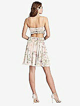 Rear View Thumbnail - Blush Garden Ruffled Chiffon Cutout Mini Dress - Joey