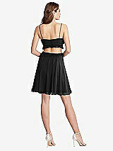 Rear View Thumbnail - Black Ruffled Chiffon Cutout Mini Dress - Joey