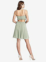 Rear View Thumbnail - Celadon Ruffled Chiffon Cutout Mini Dress - Joey