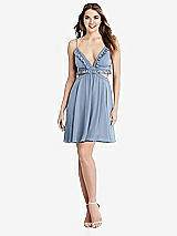 Front View Thumbnail - Cloudy Ruffled Chiffon Cutout Mini Dress - Joey