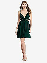 Front View Thumbnail - Evergreen Ruffled Chiffon Cutout Mini Dress - Joey