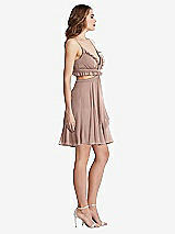 Side View Thumbnail - Neu Nude Ruffled Chiffon Cutout Mini Dress - Joey