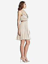 Side View Thumbnail - Oat Ruffled Chiffon Cutout Mini Dress - Joey