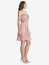Side View Thumbnail - Rose Ruffled Chiffon Cutout Mini Dress - Joey