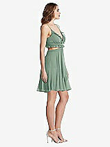 Side View Thumbnail - Seagrass Ruffled Chiffon Cutout Mini Dress - Joey