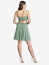 Rear View Thumbnail - Seagrass Ruffled Chiffon Cutout Mini Dress - Joey