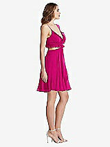 Side View Thumbnail - Think Pink Ruffled Chiffon Cutout Mini Dress - Joey