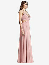 Side View Thumbnail - Rose Ruffled Chiffon Cutout Maxi Dress - Jessie