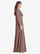 Side View Thumbnail - Sienna Bishop Sleeve Ruffled Chiffon Cutout Maxi Dress - Harlow