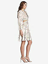 Side View Thumbnail - Blush Garden Bishop Sleeve Ruffled Chiffon Cutout Mini Dress - Hannah