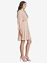 Side View Thumbnail - Cameo Bishop Sleeve Ruffled Chiffon Cutout Mini Dress - Hannah