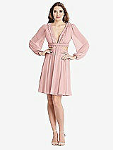 Alt View 1 Thumbnail - Rose Bishop Sleeve Ruffled Chiffon Cutout Mini Dress - Hannah