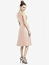Rear View Thumbnail - Cameo Sleeveless V-Neck Satin Midi Dress with Pockets