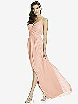 Front View Thumbnail - Pale Peach Deep V-Back Shirred Maxi Dress - Ensley