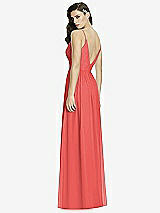 Rear View Thumbnail - Perfect Coral Deep V-Back Shirred Maxi Dress - Ensley