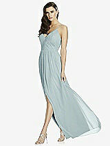 Front View Thumbnail - Morning Sky Deep V-Back Shirred Maxi Dress - Ensley