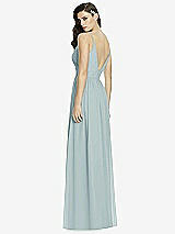 Rear View Thumbnail - Morning Sky Deep V-Back Shirred Maxi Dress - Ensley