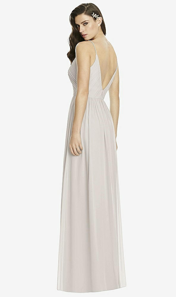 Back View - Oyster Deep V-Back Shirred Maxi Dress - Ensley