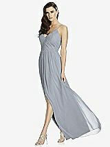 Front View Thumbnail - Platinum Deep V-Back Shirred Maxi Dress - Ensley