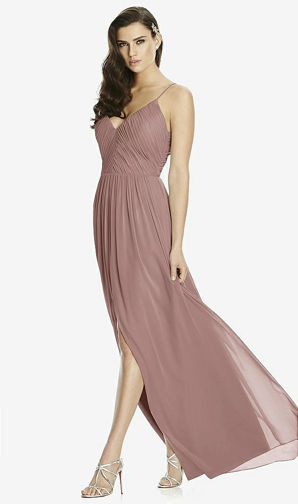 Front View - Sienna Deep V-Back Shirred Maxi Dress - Ensley