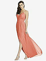 Front View Thumbnail - Terracotta Copper Deep V-Back Shirred Maxi Dress - Ensley