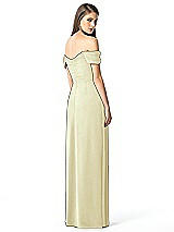 Rear View Thumbnail - Butter Yellow Off-the-Shoulder Ruched Chiffon Maxi Dress - Alessia