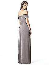 Rear View Thumbnail - Cashmere Gray Off-the-Shoulder Ruched Chiffon Maxi Dress - Alessia