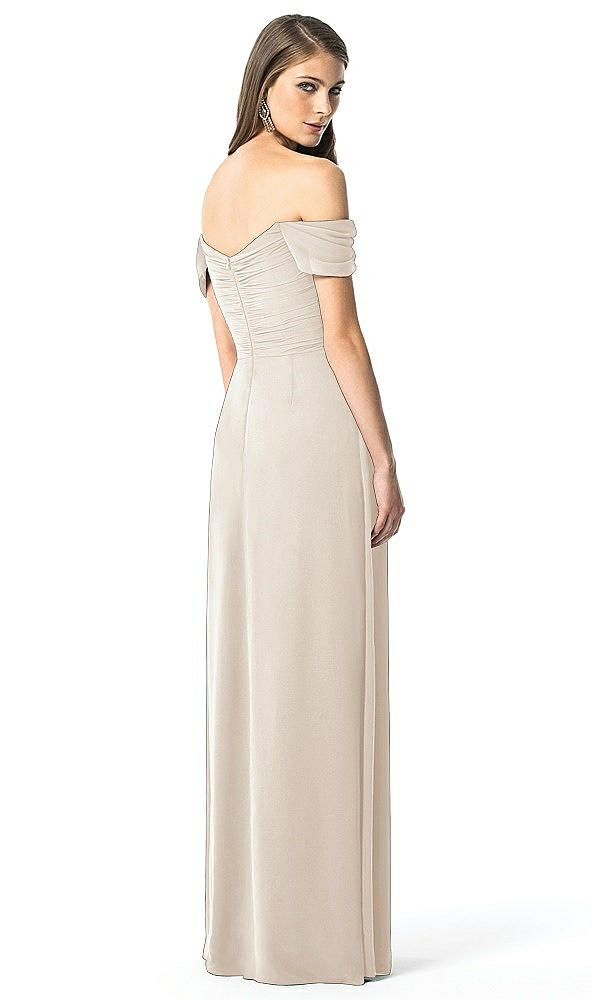 Back View - Oat Off-the-Shoulder Ruched Chiffon Maxi Dress - Alessia