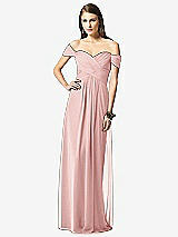 Front View Thumbnail - Rose Off-the-Shoulder Ruched Chiffon Maxi Dress - Alessia