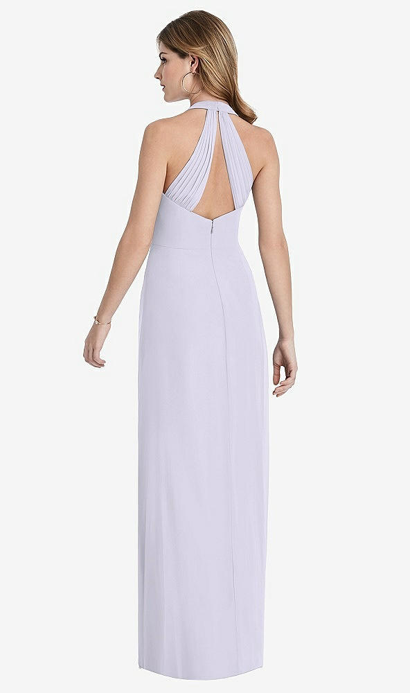Back View - Silver Dove V-Neck Halter Chiffon Maxi Dress - Taryn