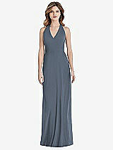 Front View Thumbnail - Silverstone V-Neck Halter Chiffon Maxi Dress - Taryn