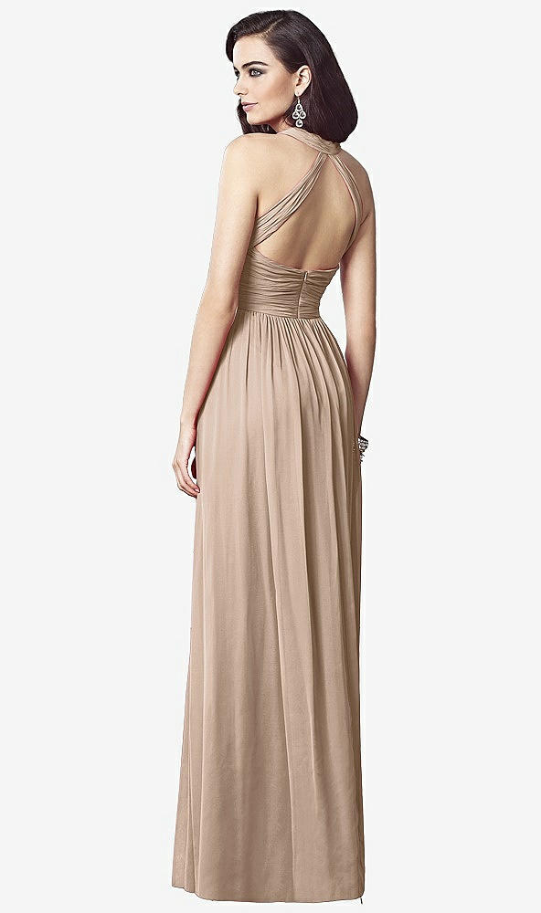 Back View - Topaz Ruched Halter Open-Back Maxi Dress - Jada