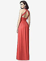 Rear View Thumbnail - Perfect Coral Ruched Halter Open-Back Maxi Dress - Jada