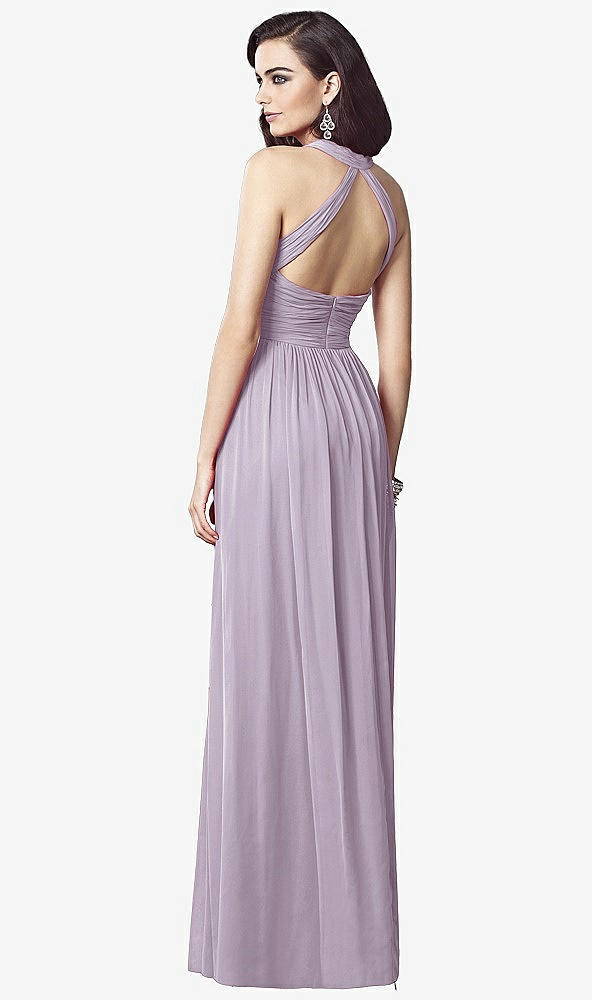 Back View - Lilac Haze Ruched Halter Open-Back Maxi Dress - Jada
