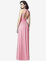 Rear View Thumbnail - Peony Pink Ruched Halter Open-Back Maxi Dress - Jada